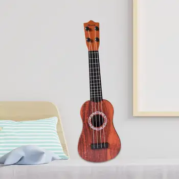 Реалистичная 4-струнная гавайская гитара сопрано музыкальный инструмент игрушка для начинающих